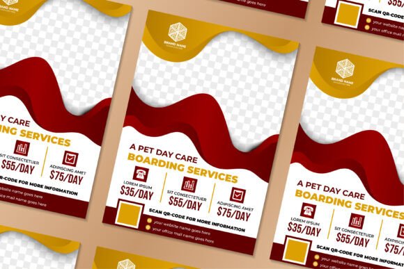 Boarding Services Vertical Flyer: Graphics for Print Templates