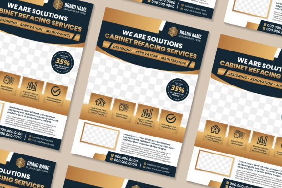 Cabinet Refacing Vertical Banner Graphics & Print Templates