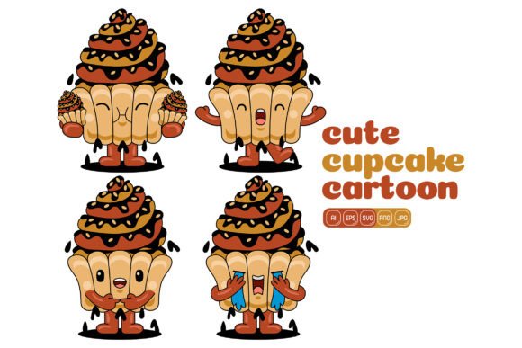 Cute Capcake Vector Graphics for Editorial Visuals