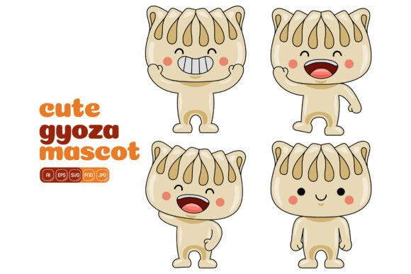 Cute Gyoza Mascot Vector Pack 01: Playful Graphics & Illustrations