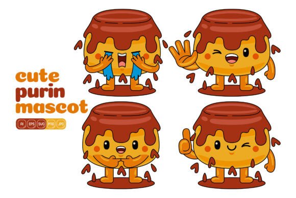 Cute Purin Graphics and Illustrations for Your Crafting World
