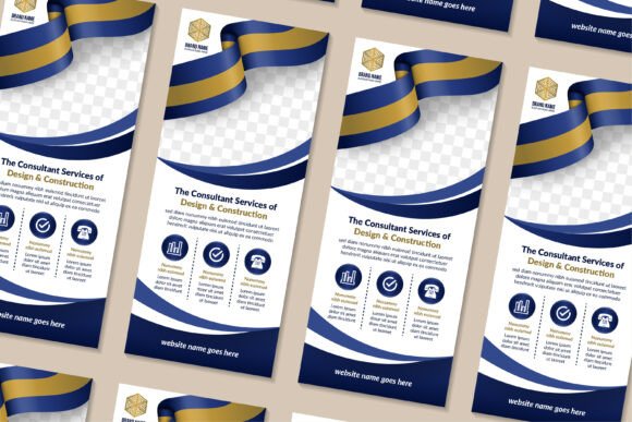 Design & Construction Vertical Banner: Graphics & Print Templates