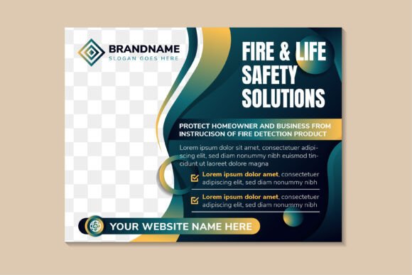 Fire and Life Horizontal Banner Graphics & Social Templates