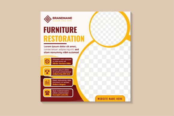 Furniture Restoration Graphics for Social Media Templates