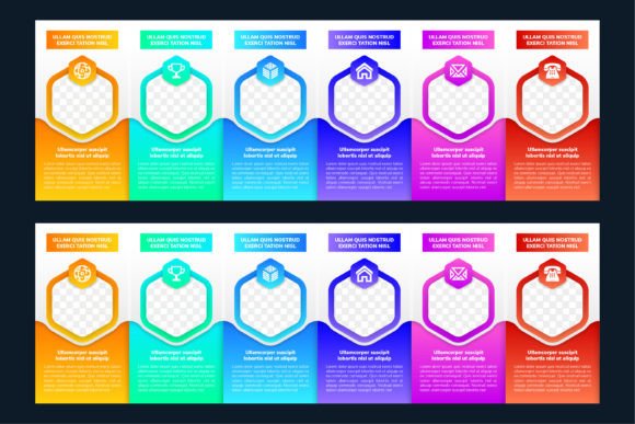 Infographic Photo Frame Hexagon Graphics