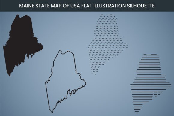 Maine State Hand Drawn Map: Graphics & Freebies