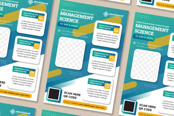Management Science Vertical Flyer: Graphics for Handmade Print Templates