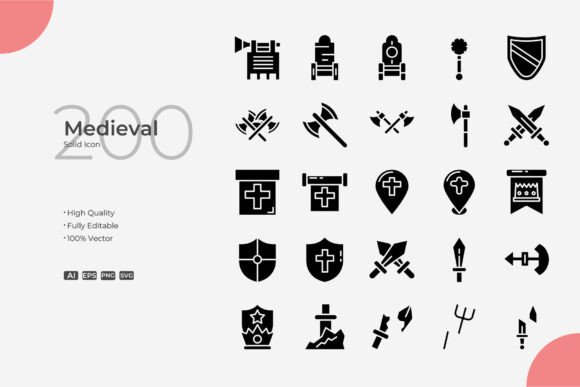 Medieval Glyph: Clean, Timeless Icons for Embroidery Projects