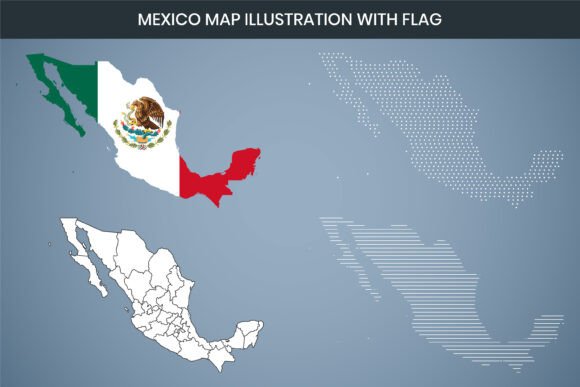 Mexico Map Illustration with Flag Graphics Freebie Review