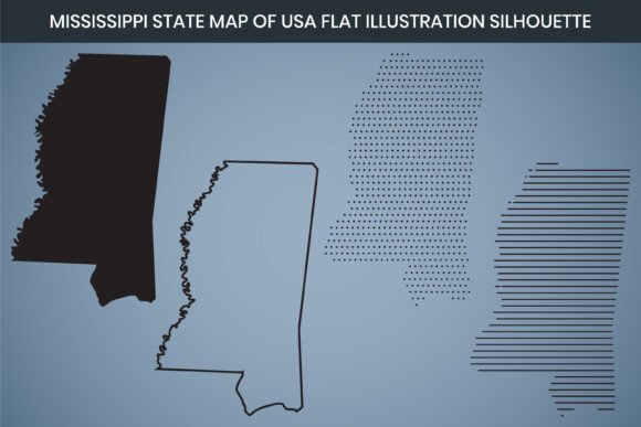 Mississippi State Hand Drawn Outline Map: A Graphics Freebie