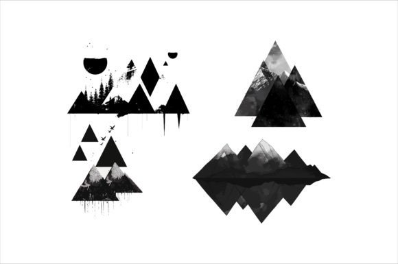 Mountant Silhouette Vector Design for Graphics and Crafts