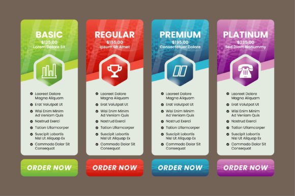 Price Table Element Banner: Minimal Graphics for Handmade Infographics