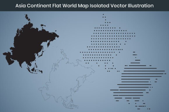 Review: Asia Continent Flat World Map Vector Graphics (Freebies)