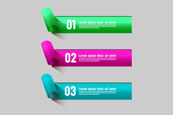 Roll Paper Color Labels Banner: Graphics & Infographics