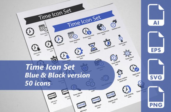 Time Icon Set: Graphics & Icons for Digital Sellers
